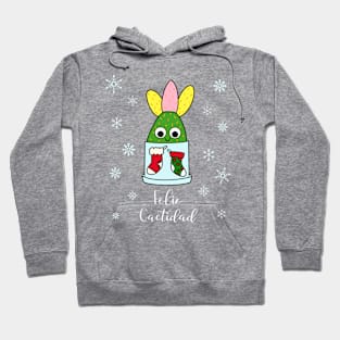 Feliz Cactidad - Hybrid Cactus In Christmas Themed Pot Hoodie